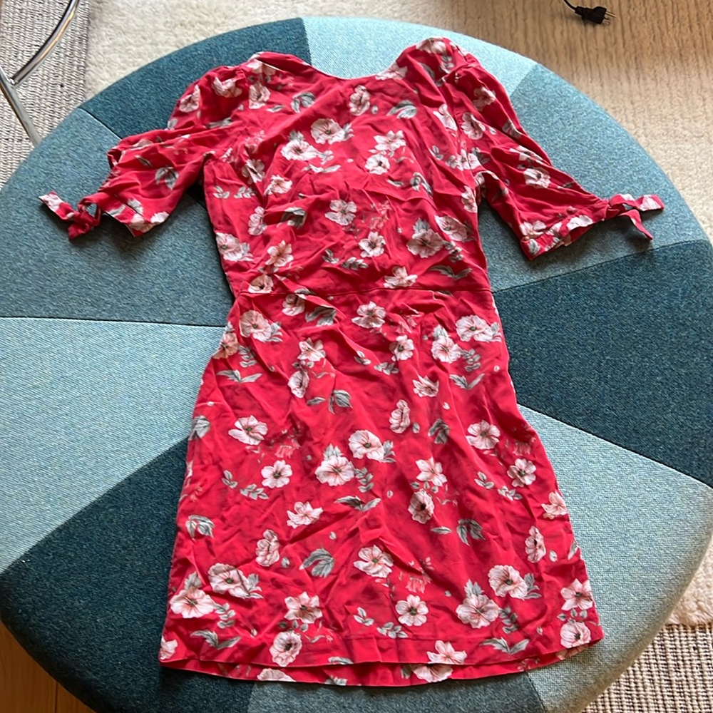 Intermix red floral mini dress, size 2